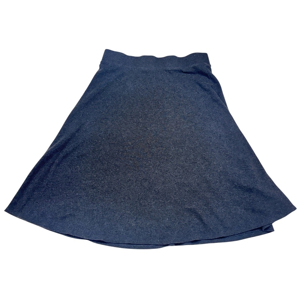 Lands End Gray Heathered Cotton Skater Skirt Girls Medium 10-12 A-Line RN 62830